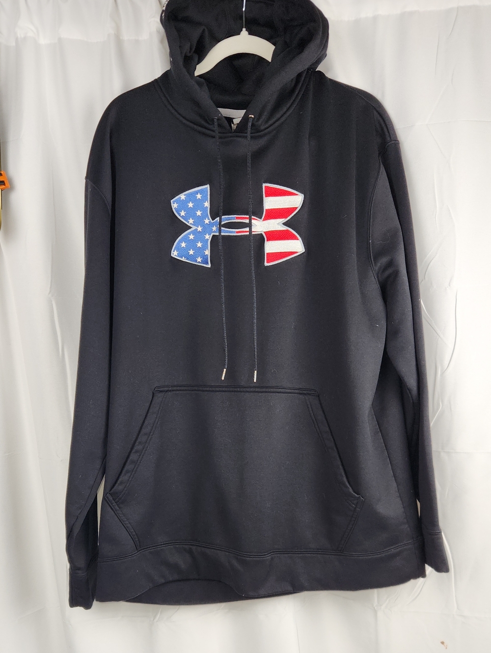 Under Armour Black Hoodie with American Flag Logo